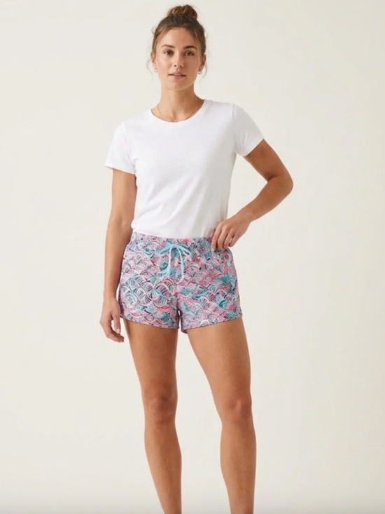 Lilly Pulitzer Pants - Lilly Pulitzer Run Around Nylon Beach Shorts Size XS Luxletic Pockets Pink Blue